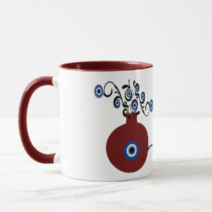 pomegranate with evil eye mug