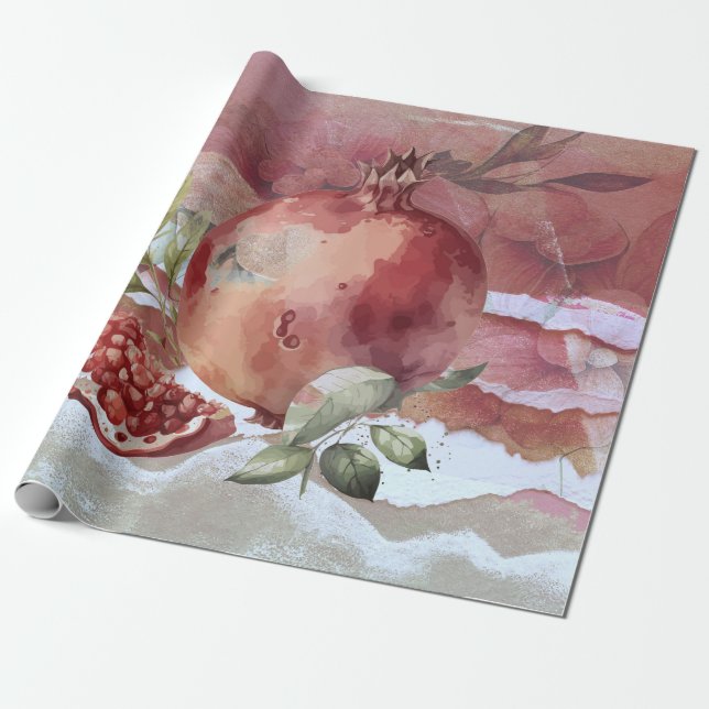 pomegranate wrapping paper (Unrolled)