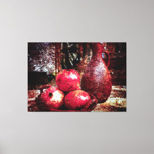 Pomegranates And A Pitcher Canvas Print