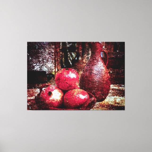 Pomegranates And A Pitcher Canvas Print (Front)