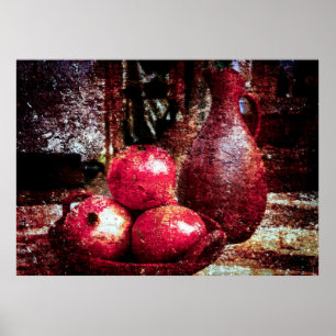 Pomegranates And A Pitcher Poster