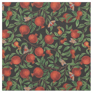 Pomegranates and Bella Moths  Fabric