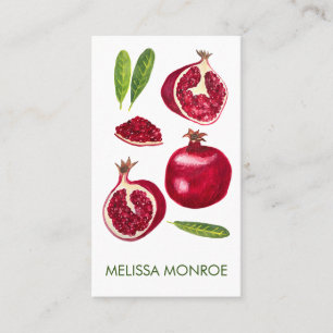 Pomegranates Autumn Fruits Illustrated Business Card