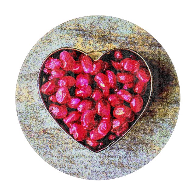 "Pomegranates Heart Fruit" Cute Photo. Buy Now Cutting Board (Front)
