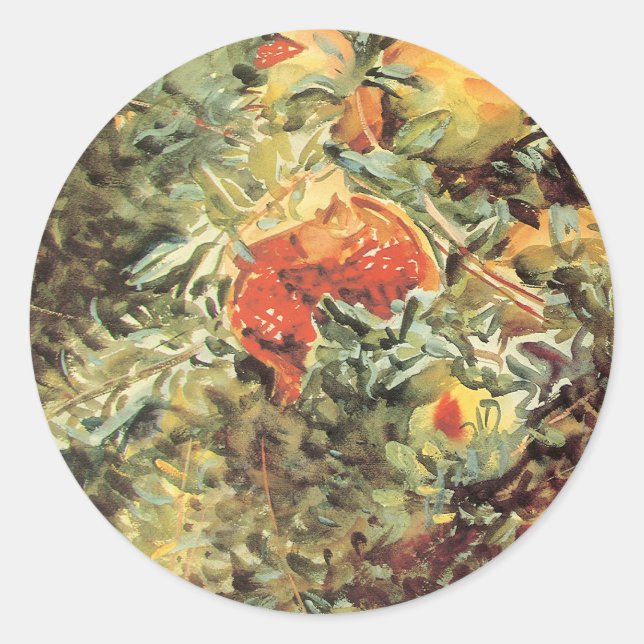 Pomegranates II by John Singer Sargent Classic Round Sticker (Front)