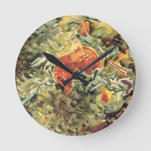 Pomegranates II by John Singer Sargent Round Clock