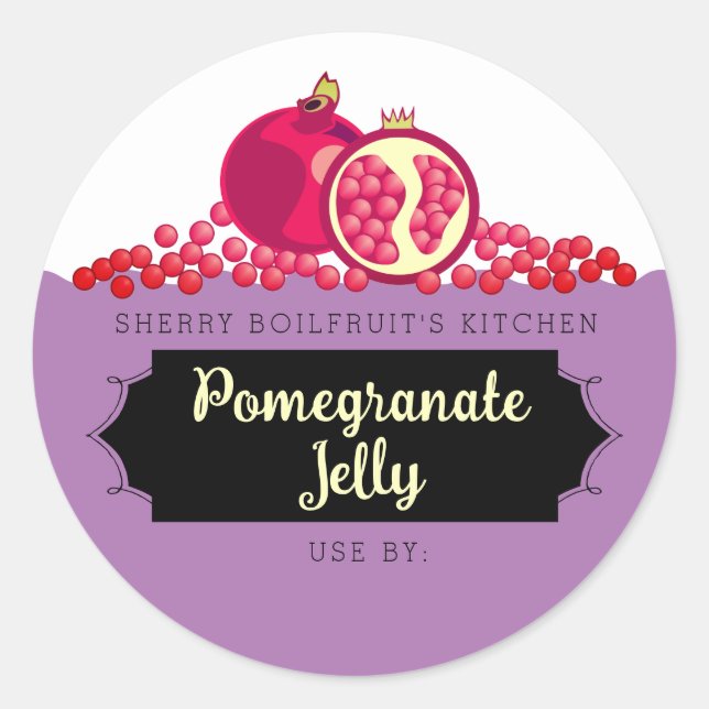 Pomegranates seeds homemade by jam jelly canning classic round sticker (Front)