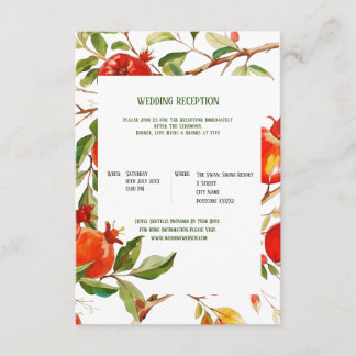 Pomegranates watercolor theme Bright colours Enclosure Card