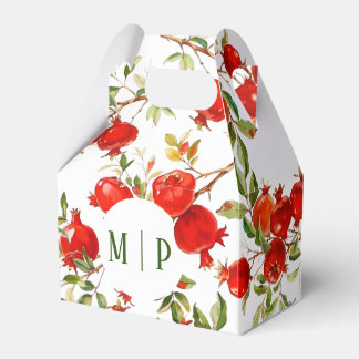 Pomegranates watercolor theme Bright colours Favour Box