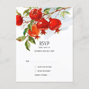 Pomegranates watercolor theme Bright colours Postcard