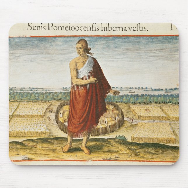 Pomeiooc Elder in a winter garment Mouse Mat (Front)