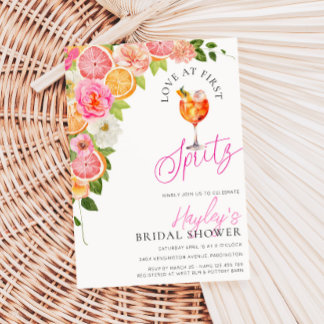 Pomello Love At First Spritz Bridal Shower Invitation