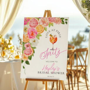 Pomello Love At First Spritz Bridal Shower Welcome Poster