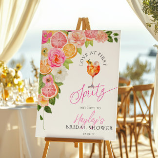 Pomello Love At First Spritz Bridal Shower Welcome Poster