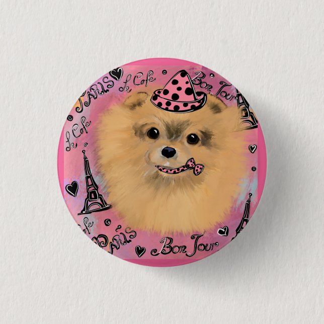 Pomeranian     3 cm round badge (Front)