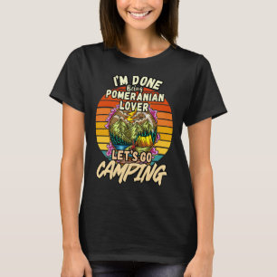 Pomeranian And Camping Vintage Retro Colorful Per T-Shirt