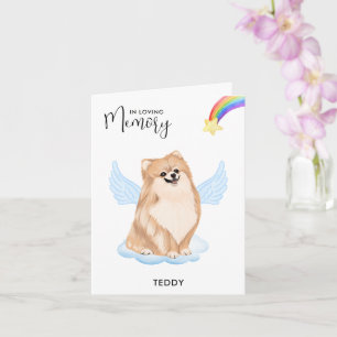Pomeranian Angel Dog Personalise Pet Loss Sympathy Card