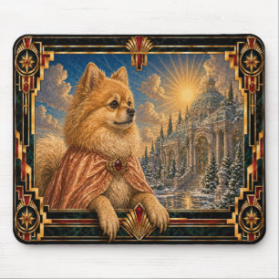 Pomeranian, Art Deco Dog Mouse Mat