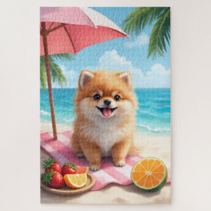 Pomeranian Beach Relax Scene Jigsaw Puzzle