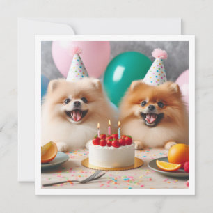 Pomeranian birthday card, Pomeranian, Pomeranian  Invitation