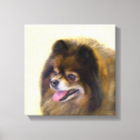 Pomeranian Black and Tan Painting Original Dog Art