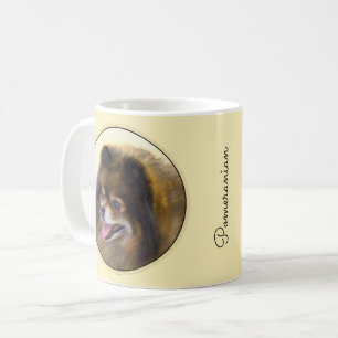 Pomeranian Black and Tan Painting Original Dog Art Coffee Mug