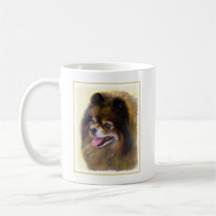 Pomeranian Black and Tan Painting Original Dog Art Coffee Mug