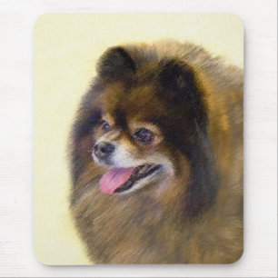 Pomeranian Black and Tan Painting Original Dog Art Mouse Mat