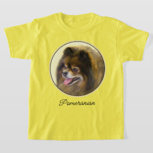 Pomeranian Black and Tan Painting Original Dog Art T-Shirt