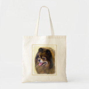 Pomeranian Black and Tan Painting Original Dog Art Tote Bag