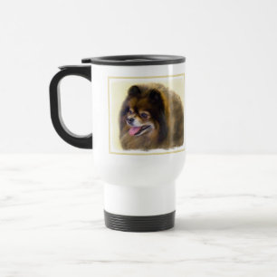 Pomeranian Black and Tan Painting Original Dog Art Travel Mug