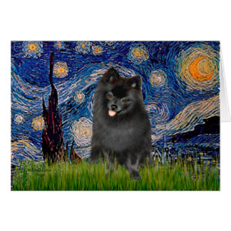 Pomeranian (black) - Starry Night