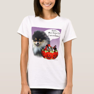 Pomeranian (blktan) Halloween Candy T-Shirt