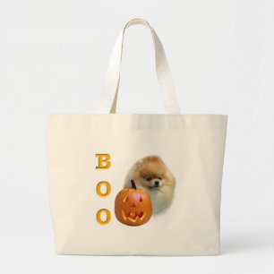 Pomeranian Boo Large Tote Bag