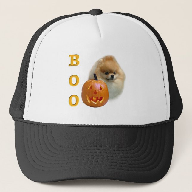 Pomeranian Boo Trucker Hat (Front)