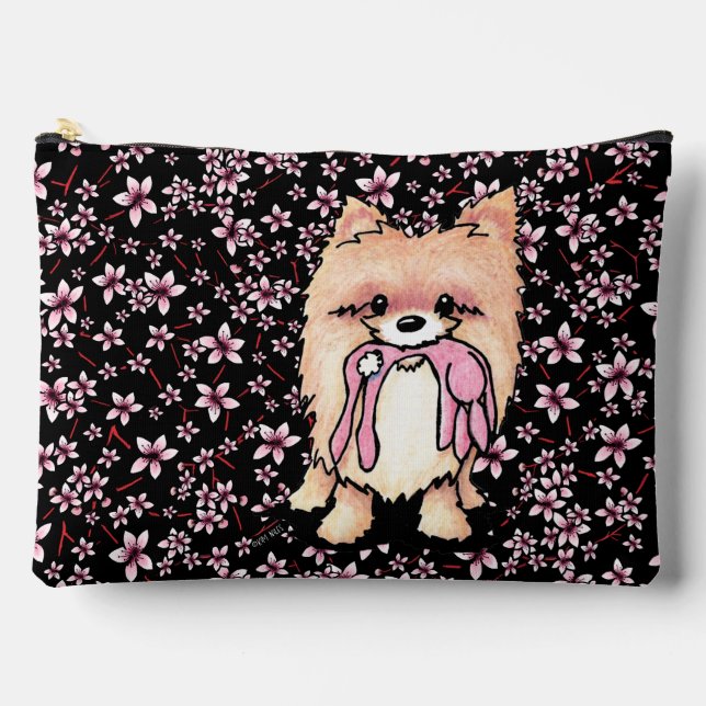 Pomeranian Cherry Blossom Accessory Pouch (Front)