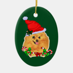 Pomeranian Christmas Ceramic Tree Decoration