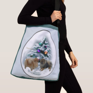 Pomeranian Christmas Crossbody Bag