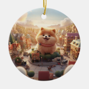 Pomeranian christmas,dog memorial gift,dog lover ceramic tree decoration