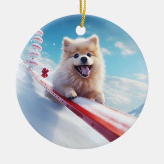 Pomeranian christmas,dog memorial gift,dog lover  ceramic tree decoration