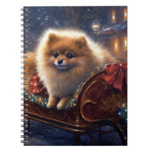 Pomeranian Christmas Festive Season Brushed Notebook