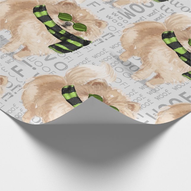 POMERANIAN Christmas for Dog Lover Wrapping Paper (Corner)