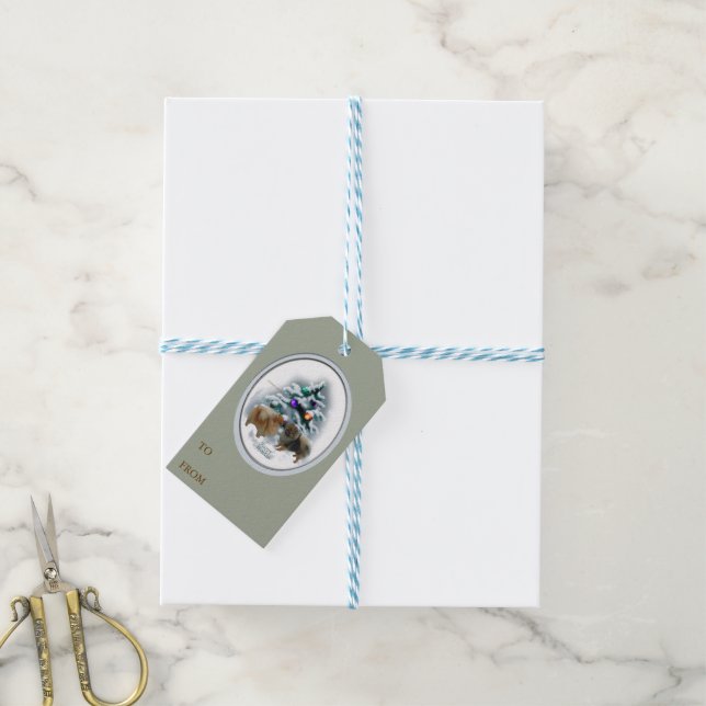 Pomeranian Christmas Gift Tags (With Twine)