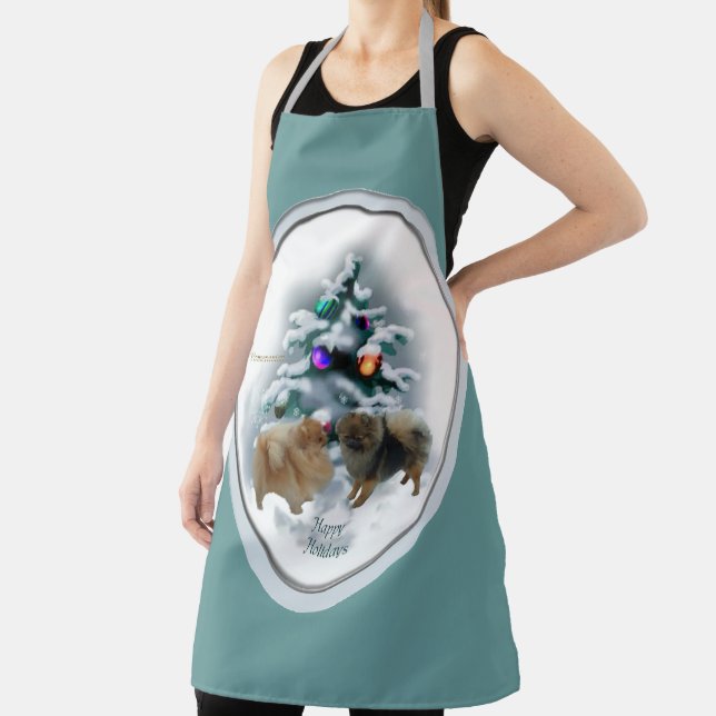 Pomeranian Christmas Gifts Apron (Insitu)