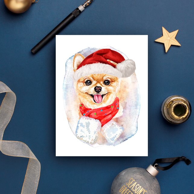 Pomeranian Christmas Gifts For Dogs Lovers Holiday Postcard (Creator Uploaded)