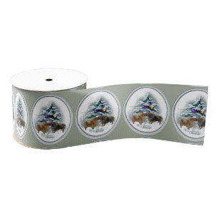 Pomeranian Christmas Grosgrain Ribbon
