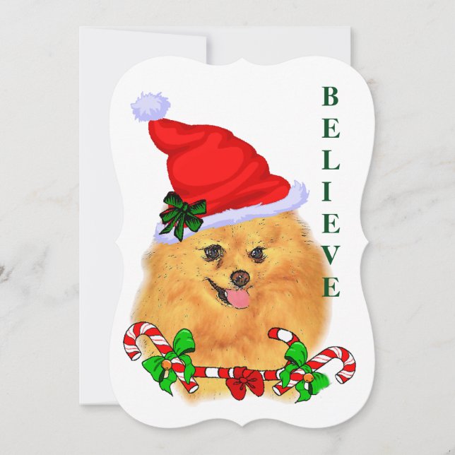 Pomeranian Christmas Holiday Card (Front)