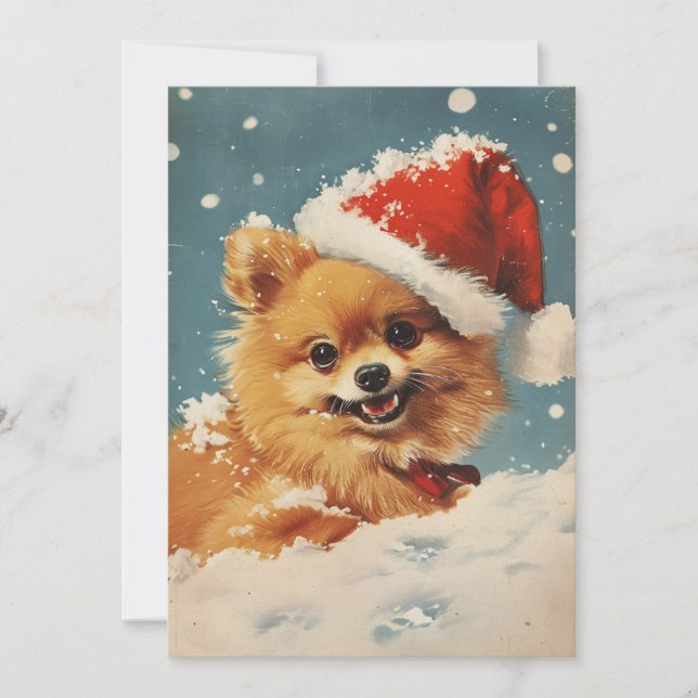 Pomeranian Christmas Holiday Card (Front)