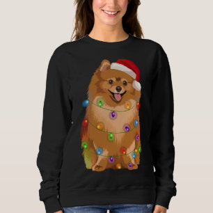 Pomeranian Christmas Lights Xmas Pom Dog Lover Sweatshirt