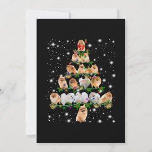 Pomeranian Christmas Tree Covered By Flashlight Thank You Card